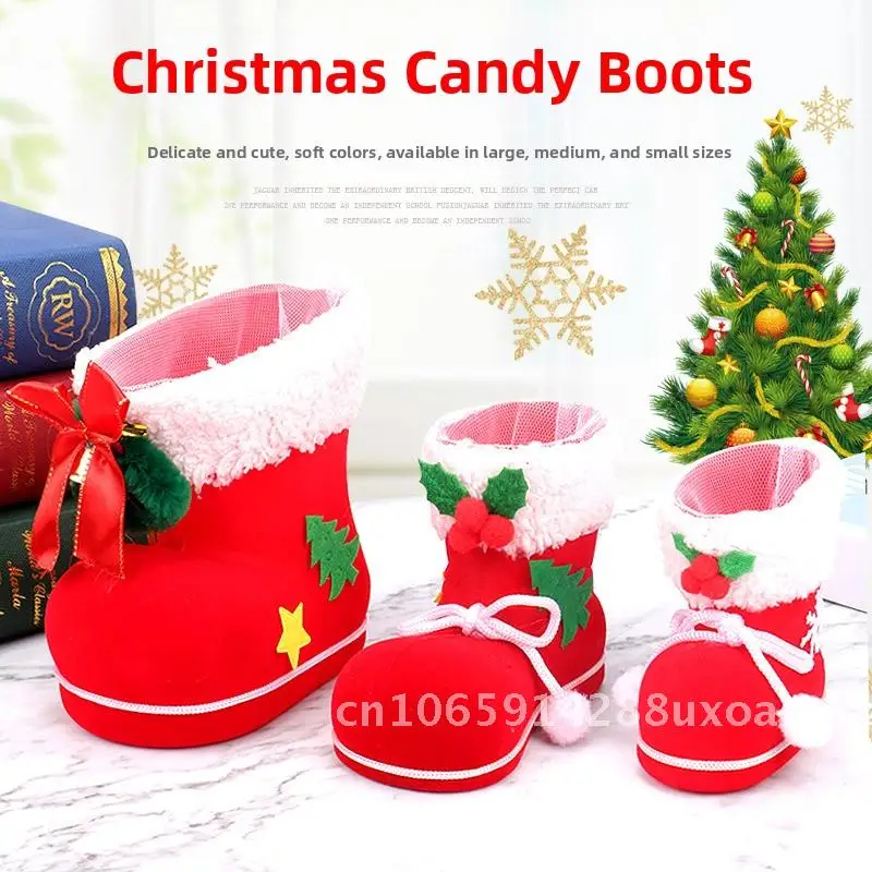 

Christmas Creative Christmas Boots Flocking Pen Candy Bag Kindergarten Gift Decorations