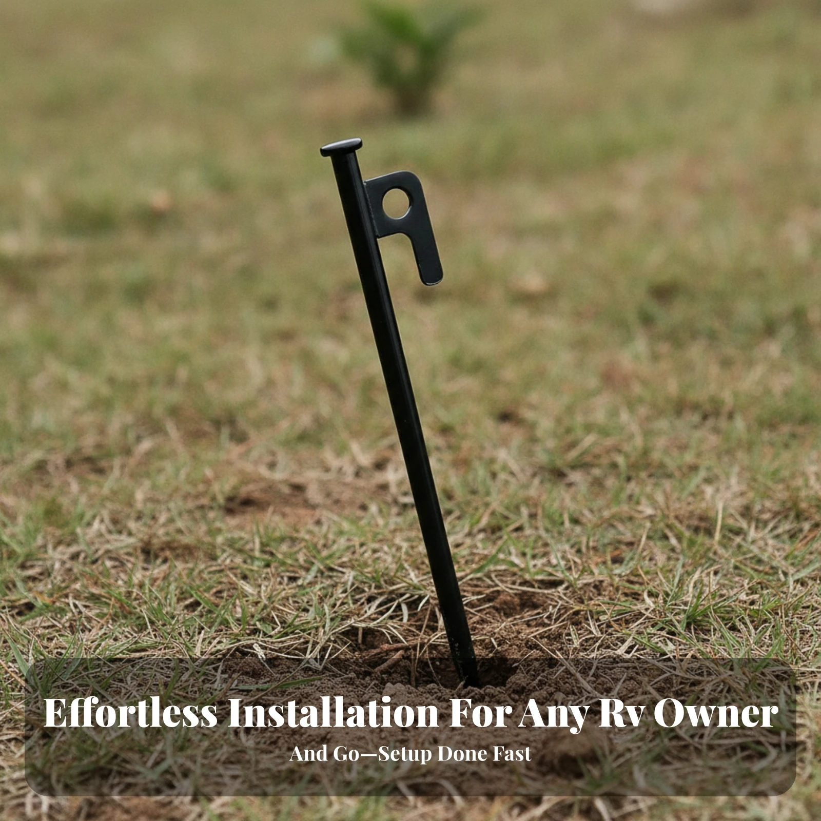 Metal Ground Stake Tapered Tip Tent Stake Metal Tent Pegs Round Top Cap Camping Hardware Side Hanging Hole for Beach