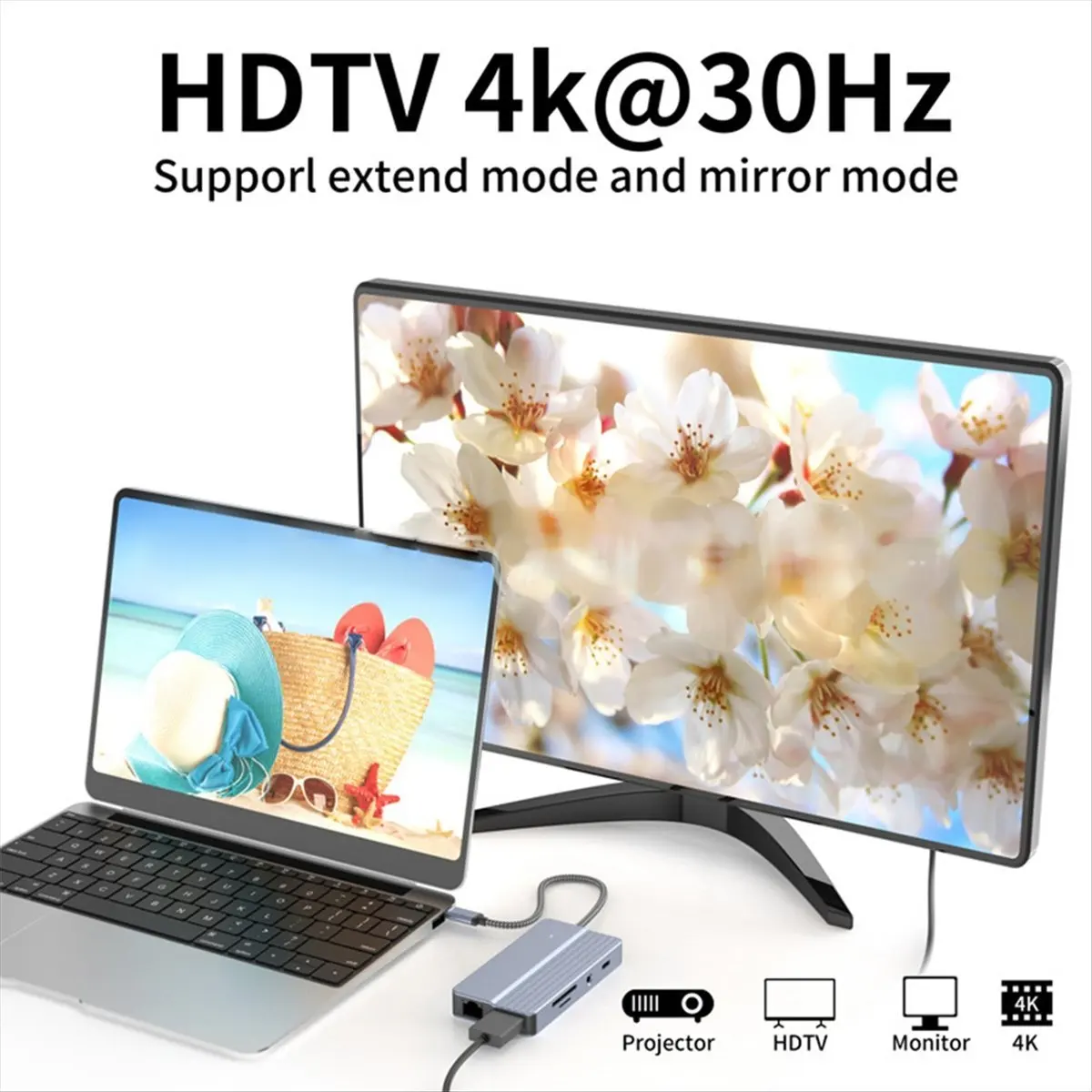 

【КУПИТЬ СЕЙЧАС】 Док-станция 10 в 1, мобильный телефон, ноутбук, паровая игровая консоль, конвертер высокой четкости Hdtv4k