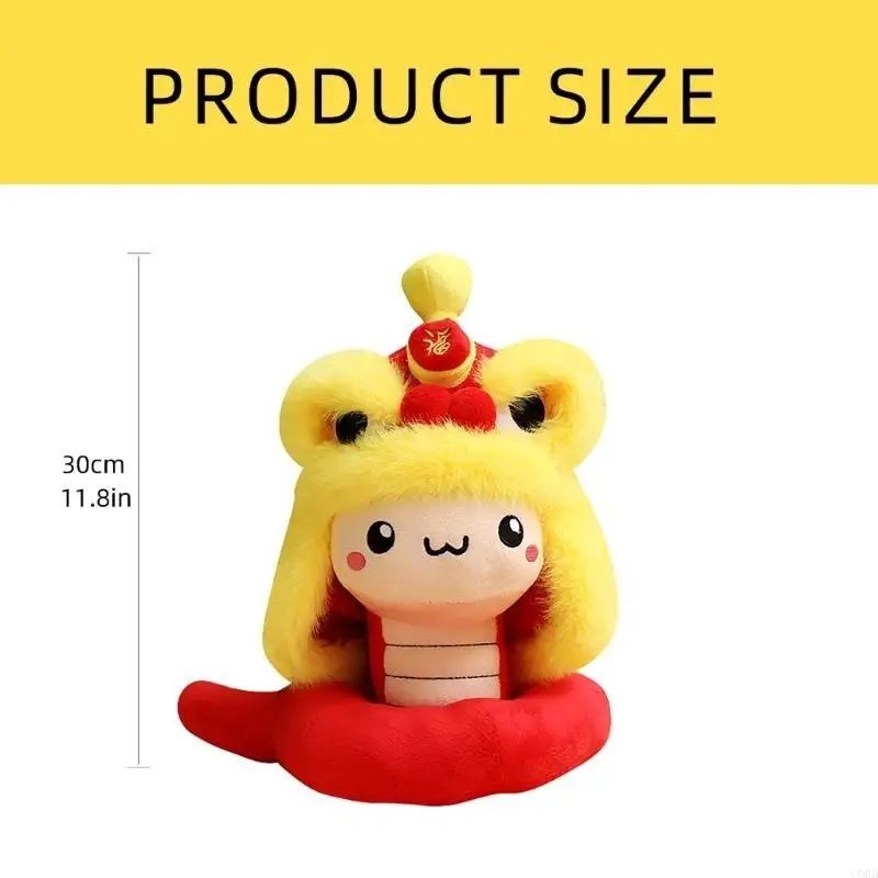 CORB Neujahrsverzierung, Zodiacs Snake Plüschspielzeug gefülltes Tierplüschspielzeugplüschpuppen