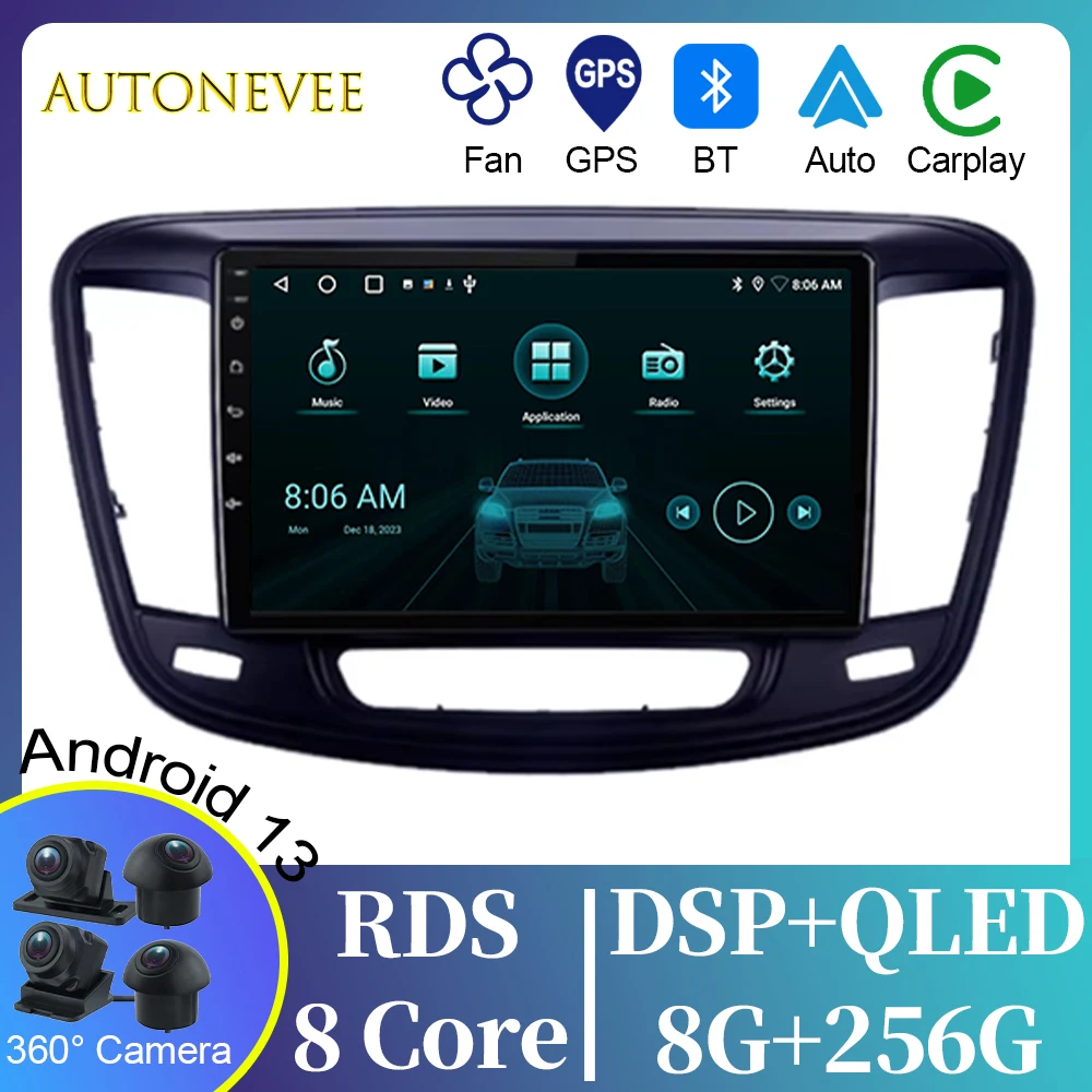 For Chrysler 200 200C 2015 - 2019 Android 13 Radio Video Player Car Autoradio Multimedia Screen Stereo Carplay Navigation 5G WIF