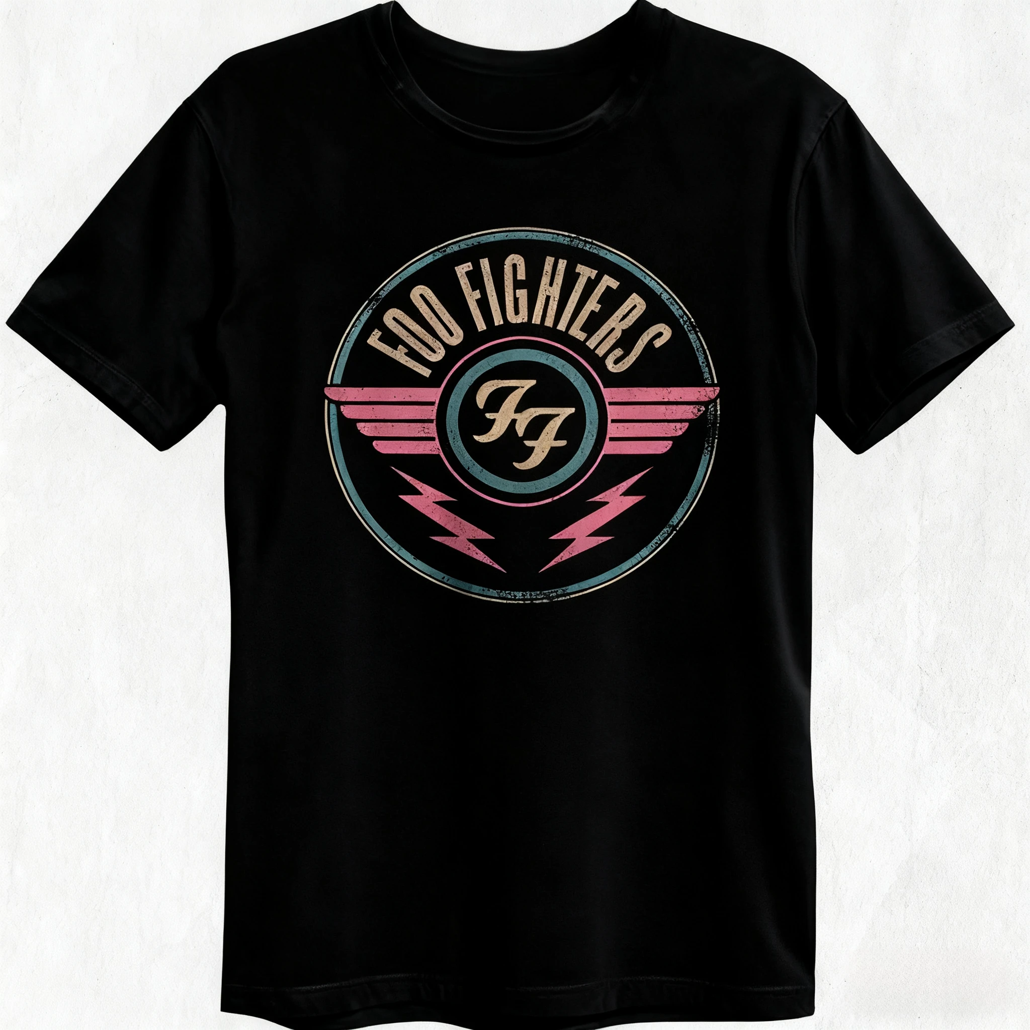 Foo Fighters Short-sleeved T-shirt  Round Neck Breathable Street Trend Y2k Harajuku Style Plus Size Casual Fashion Tops
