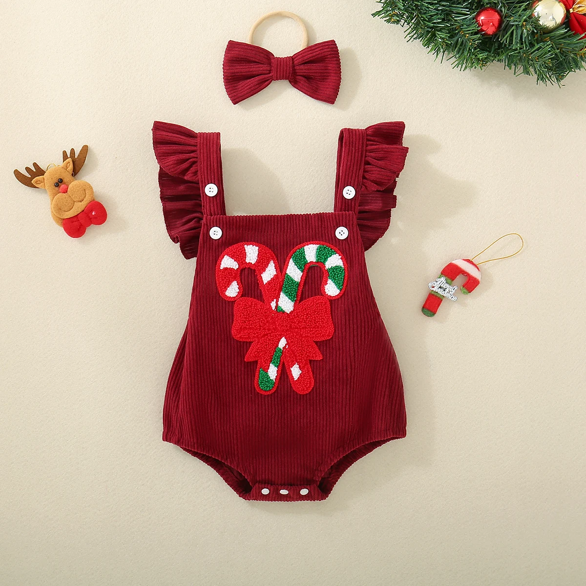 cobertor-triangular-sem-mangas-vermelho-grande-para-meninas-verao-com-gravata-borboleta-bordado-e-faixa-de-cabeca-fofo-e-doce-macacao-de-bebe