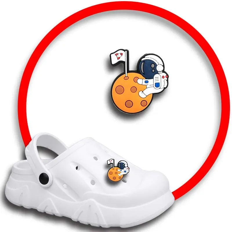 

Pack Pins for Crocs Charms Shoes Accessories Astronaut Decoration Jeans Women Clogs Buckle Kids Favors Men Badges Boy Girl Gift