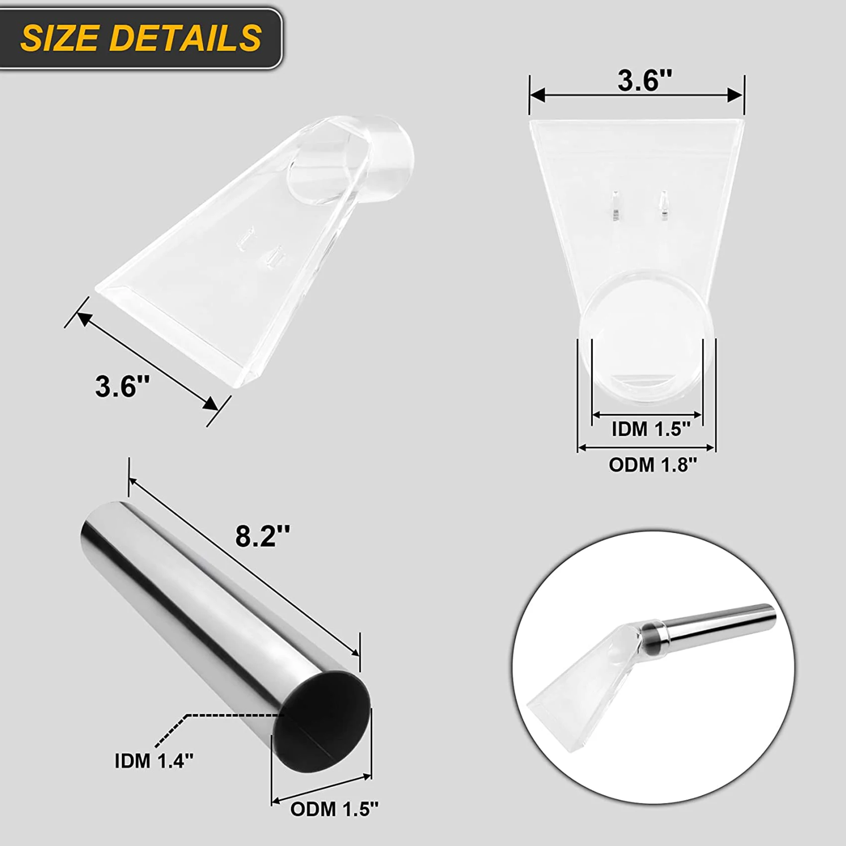 Ручная палочка A66T с прозрачной головкой для чистки обивки и ковров, матрасов, вакуумная палочка для детализации автомобиля
