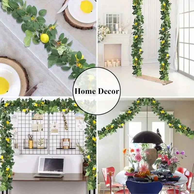 

1Pc Artificial Lemon Rattan Garland Simulation Hanging Lemon Vine Fake Plants for DIY Wreath Wall Hanging Home Decoration