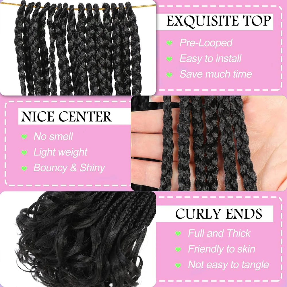 مجعد الكروشيه الشعر للنساء آلهة صندوق الضفائر الكروشيه الشعر قبل يحلق الفرنسية الضفيرة الكروشيه الضفائر جدائل شعر صناعية