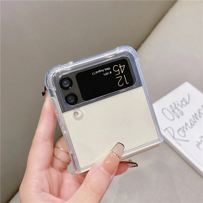 Transparent TPU Case for Samsung Galaxy Z Fold 4 Z Flip 5 4 3 5G Phone Protector Cases Clear Soft Silicone Shockproof Cover