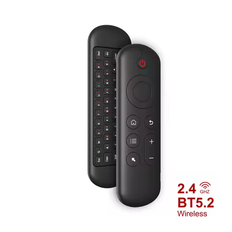 Dual Mode BT5.2 2.4G Air Mouse Remote Control Wireless Gyroscope Mini Keyboard 7 Color Backlit For Android Smart TV Box PC