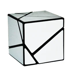 Fangshi-cubo Guimo fantasma Lim 2x2, Base negra y blanca con pegatina plateada, roja y negra, Cubo de velocidad, rompecabezas, juguetes educativos