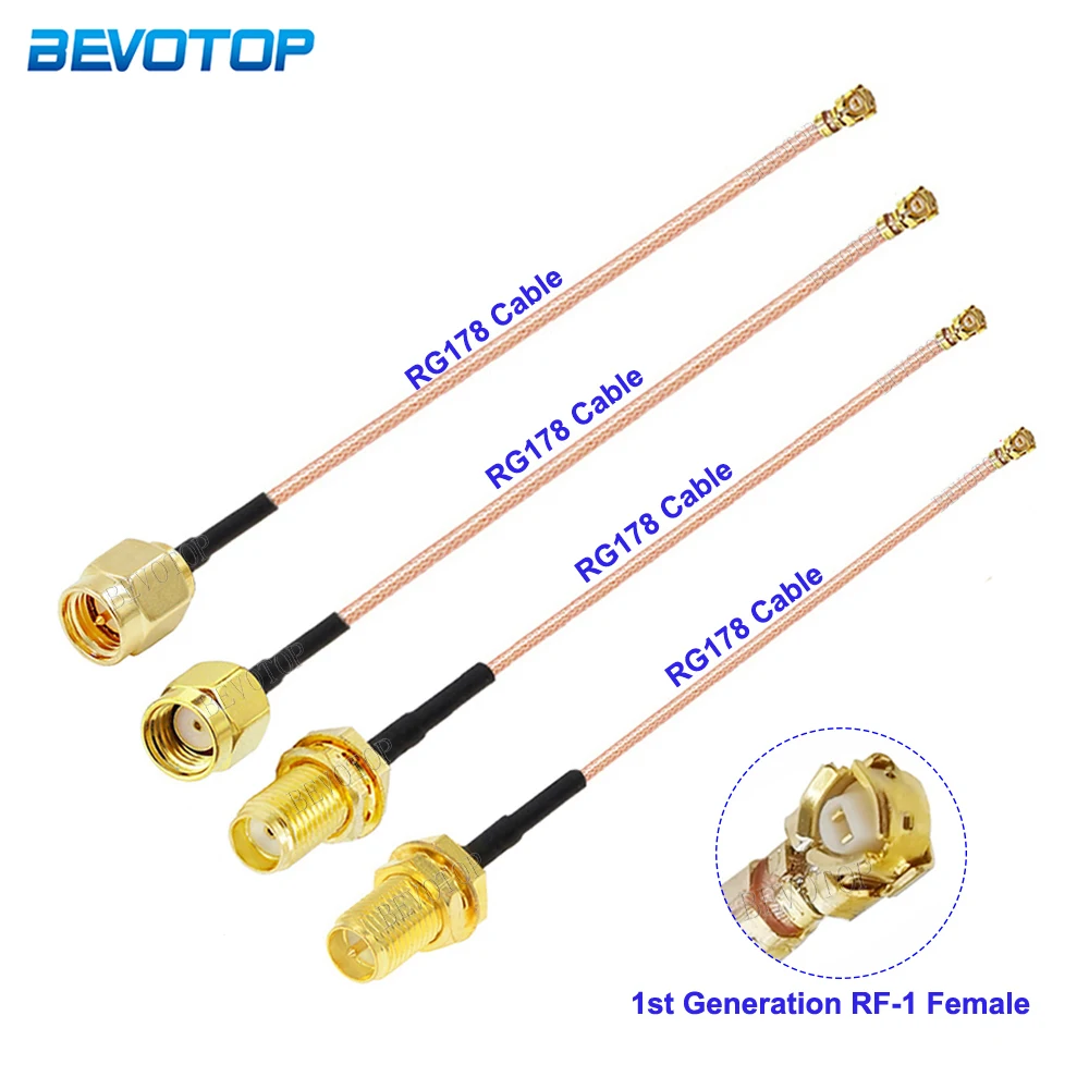 1Pcs RG178 Cable SMA Male/Female to U.FL IPX-1 Female Jack Connector RG-178 RF Coaxial Pigtail WIFI Antenna Extension Cable