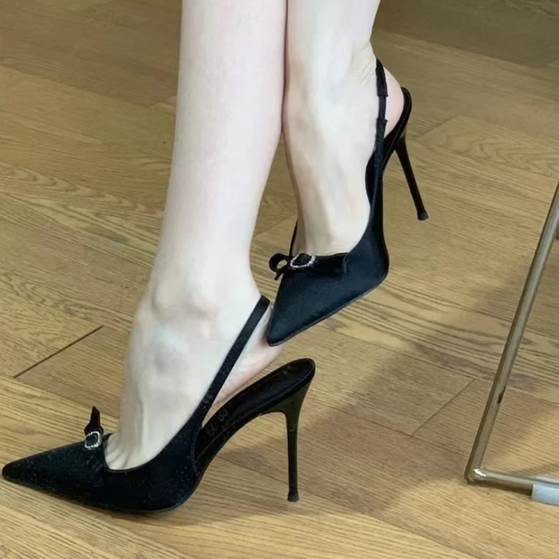 New Elegant Bow Butterfly Pumps Women Pointed Toed Stiletto High Heels Women Fashion Party Dress Shoes Women Sandalias Female