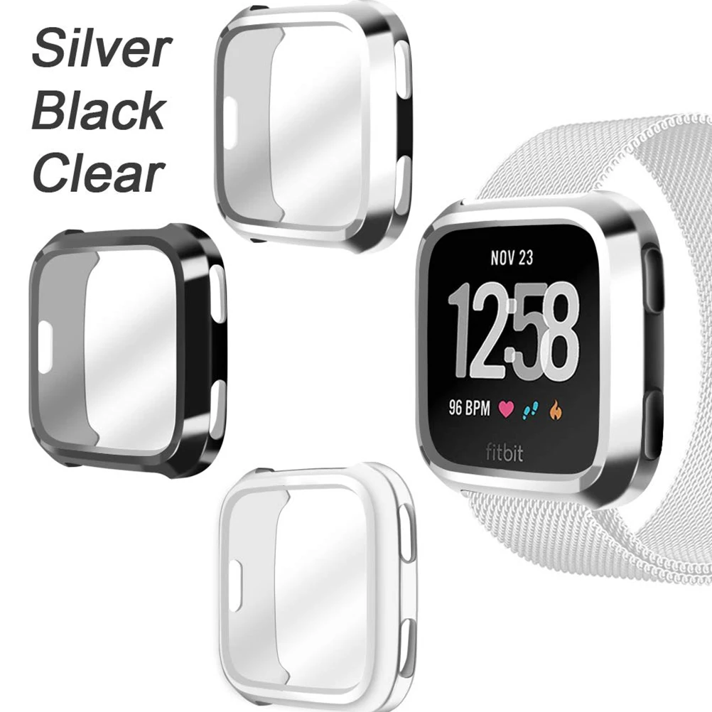 

Electroplating Protective Shell Case Black Tpu Watch Bumper Cover Slim Protection Compatible Durable