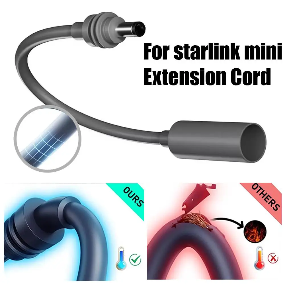 For Starlink Mini DC Extension Cable Female to Male Plug Waterproof Power Converter Adapter Hole Extender