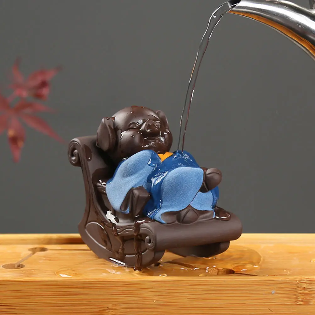 

1Pcs Pig Tea Pet Decorative Adornment Fine Polished Smooth Surface Desktop Ornament Tea Table Decoration Home Desktop Decor