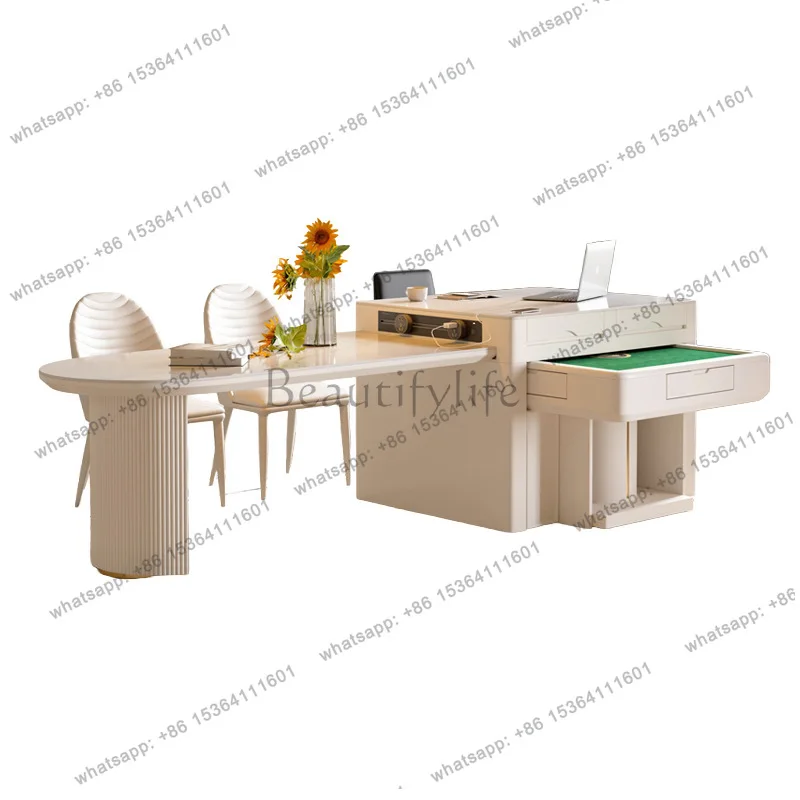 Island table integrated household retractable rock slab multi-functional mahjong machine