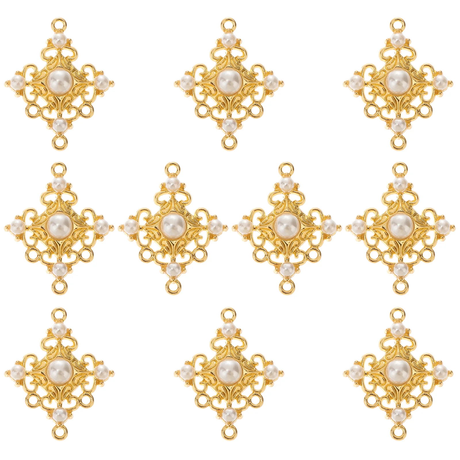 

10pcs Pearl Pendant Cross Charms Vintage Dangle Necklace Earrings Making Metal Imitation Pearls Zinc Alloy Jewelry Parts