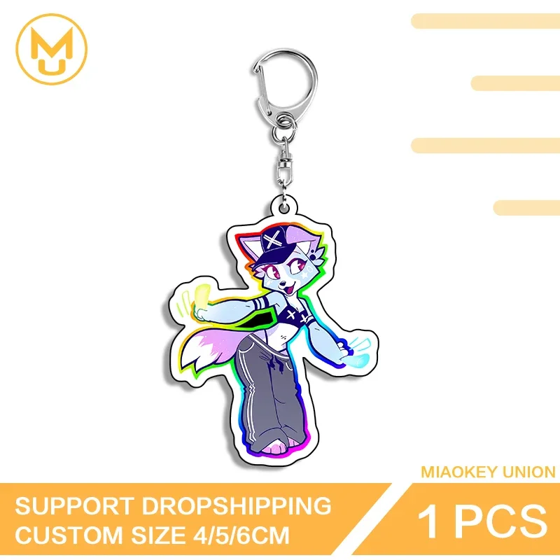 Lovely Furry Colorful Lively Unique Standing Posture Double Sided Acrylic Keyring Exclusive Design Backpack Decor Collection