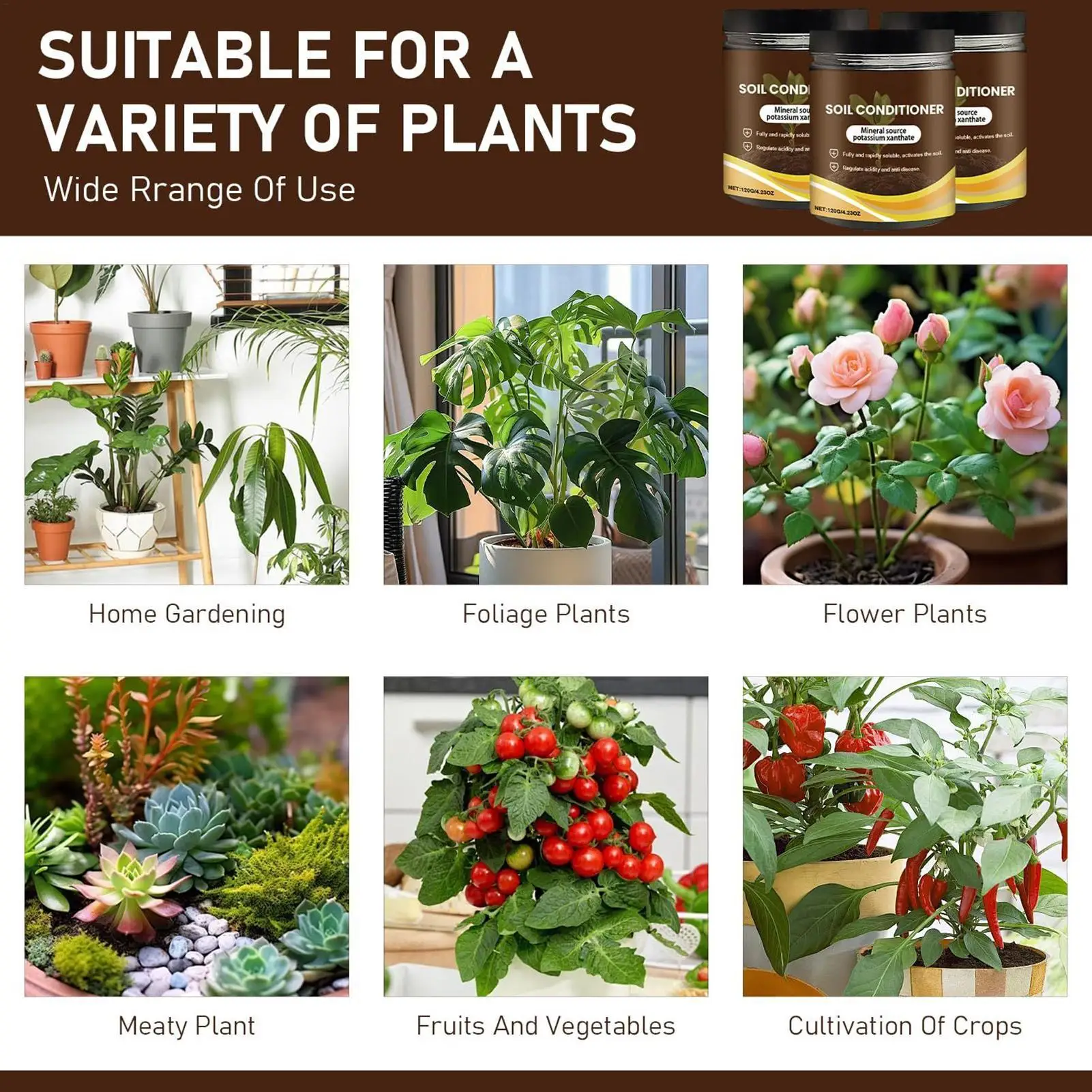 Soil Conditioner Boosts Nutrient Absorption Soil Activator To Reduce Salt Buildup for Lawn Greenhouse Balcony Farm Home