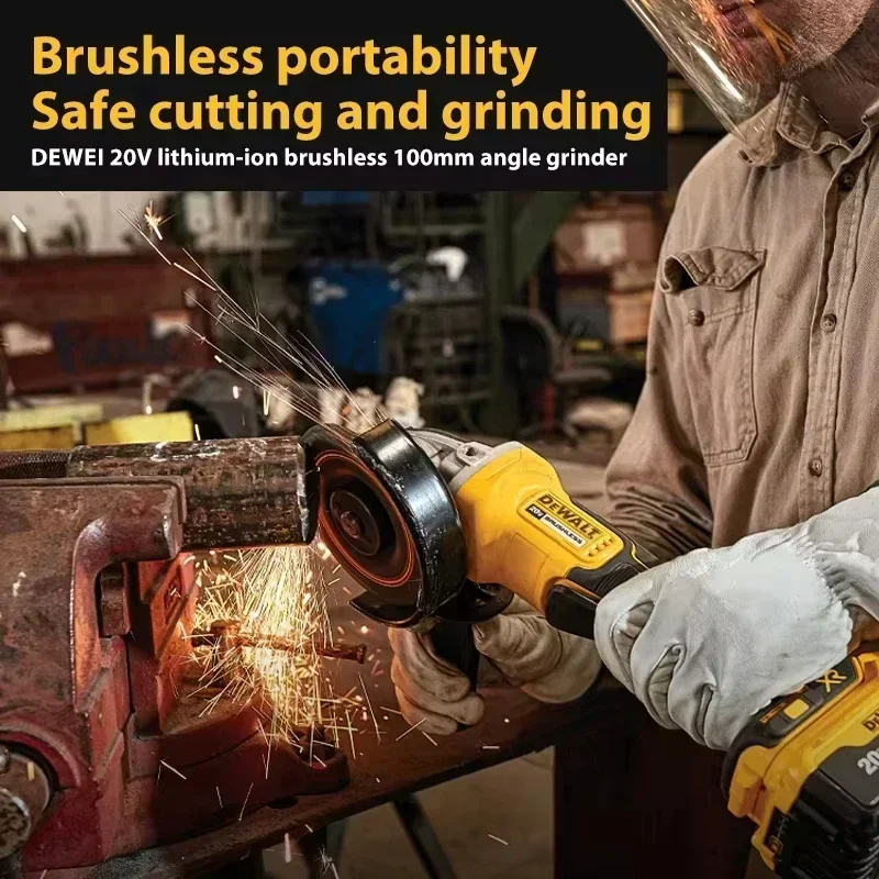 Dewalt-Meuleuse d'angle sans balais, Machine de découpe sans fil, Polisseuse à percussion, Outil électrique aste, 20V, DCG406, 125mm, 9000 tr/min