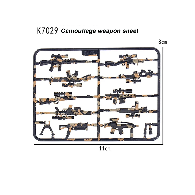 Arma militar acessórios de camuflagem ww2 arma do exército blocos de construção figura tijolos peças montar modelo brinquedos educativos para o presente