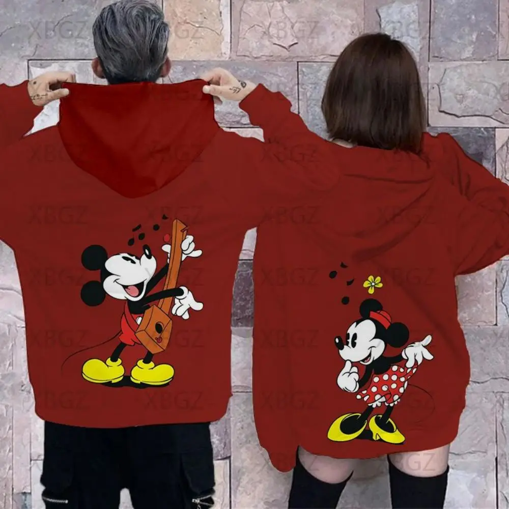 Disney Couple Outfit Children\'s Hoodie Hoodies Men\'s Sweatshirt Fashion Top Woman Mickey Sweatshirts Women Clothing Minnie Mouse