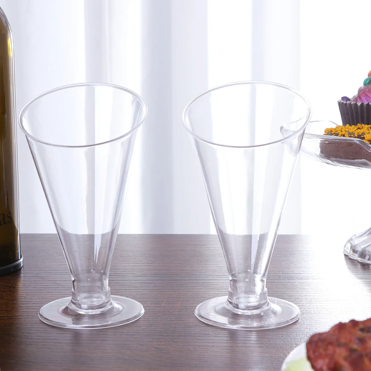 

10Pcs 160ml Clear Plastic Dessert Cups Strong for Tiramisu Mousse Pudding Jelly Home Party Wedding Catering Event