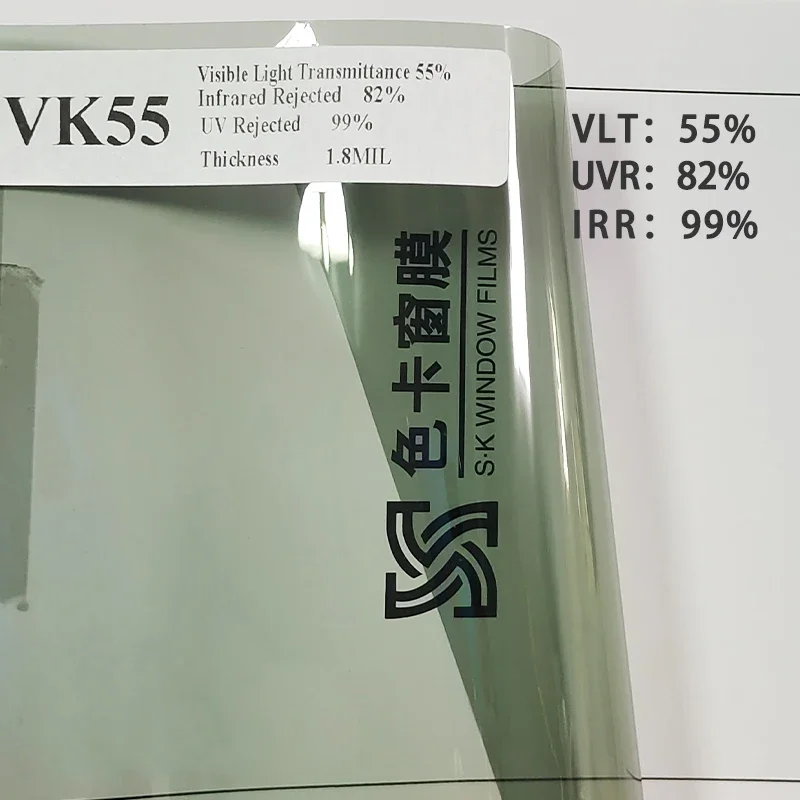 PET 55VLT HD Double Silver Metal Magnetron Sputtering Heat Insulation Windshield UV Reflective Solar Window Tint Film VK55