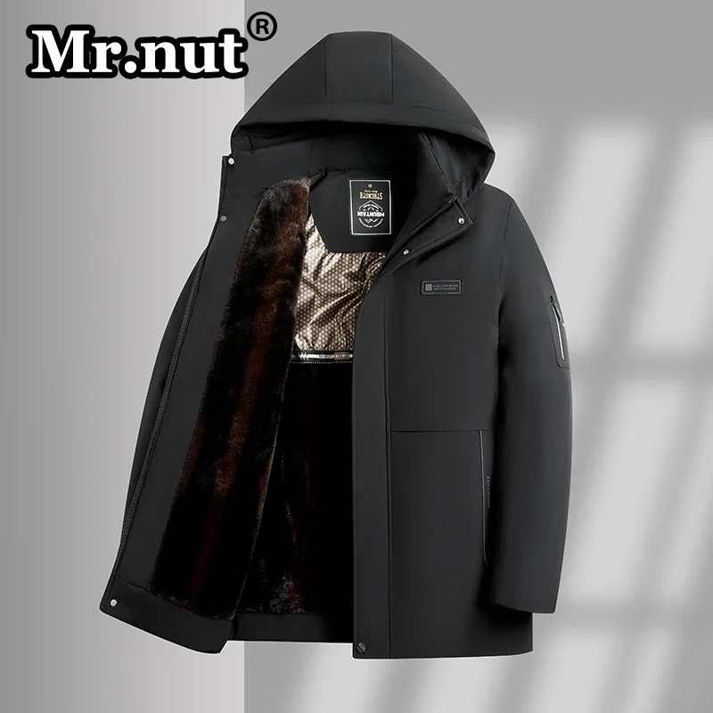 Mr.nut Men's Clothing Winter New Fleece Thickened Jacket Thermal Windbreak Jackets Durable Outdoor Activities Male Cotton Coats