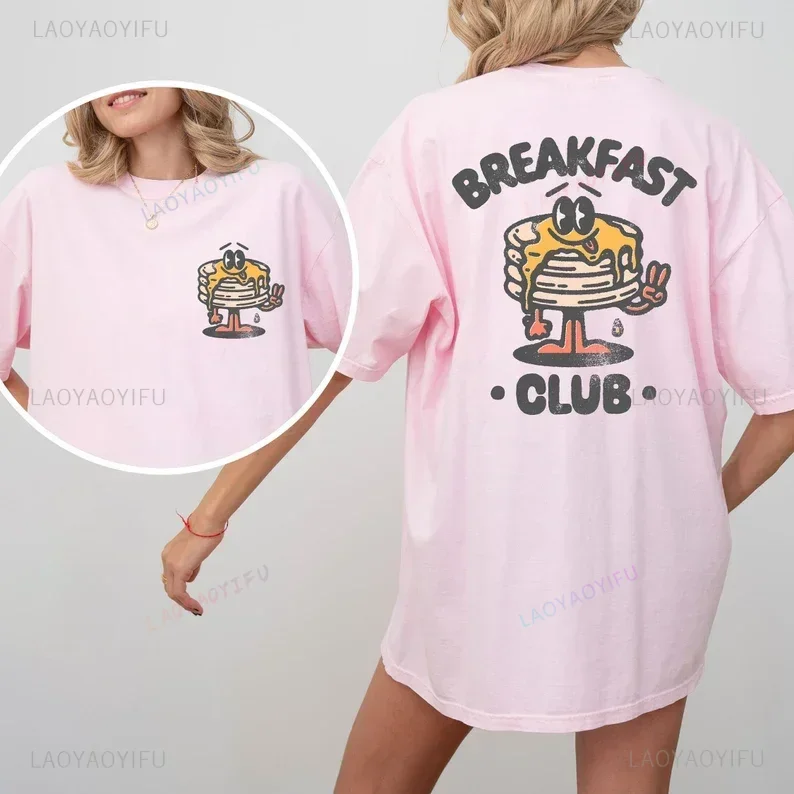 أكل الخضر الخاص بك وثيقة البقاء بعيدا القطن الأبيض تي شيرت بوهو طباعة الإفطار التي شيرت الصحة العقلية للجنسين الصيف قصيرة الأكمام Crewneck #5