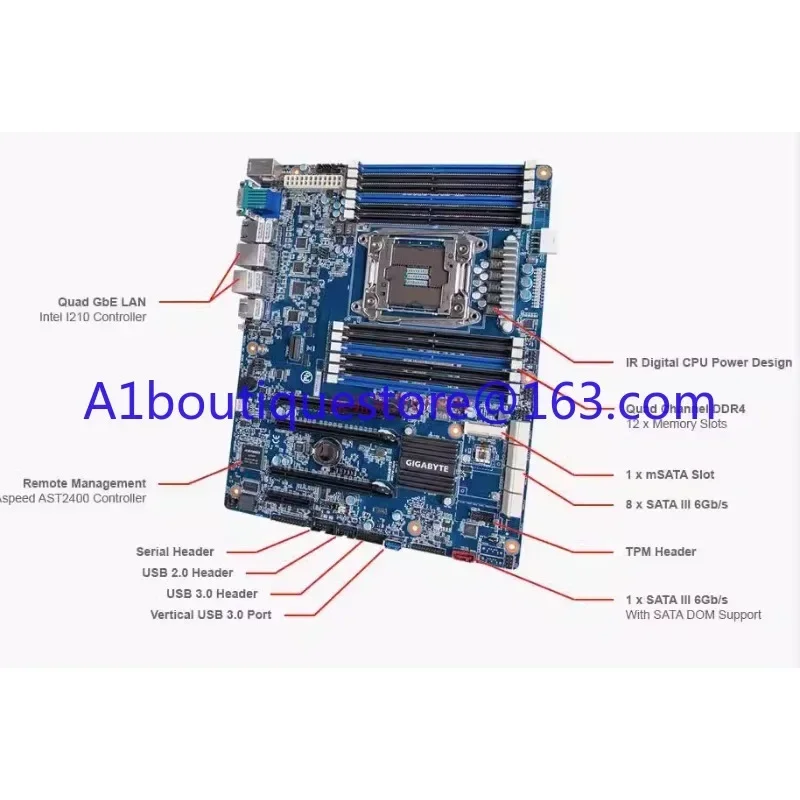 for Gigabyte MU70-SU0 X99 motherboard C612 E5 2680V4 2696V3 IPMI 4 network card SATA DOM