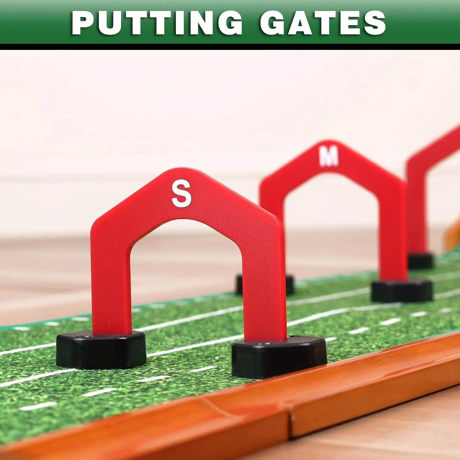 Premium Golf Putting Green Indoor with 3 Golf Putting Gates - Improves Putting Accuracy and Skill Levels Golf Putting Mat