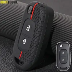 2 Button Silicone Car Key Ring Case Cover Holder Shell Holder Protector For Renault Megane Logan 2 Stepway Sandero Twingo Kangoo