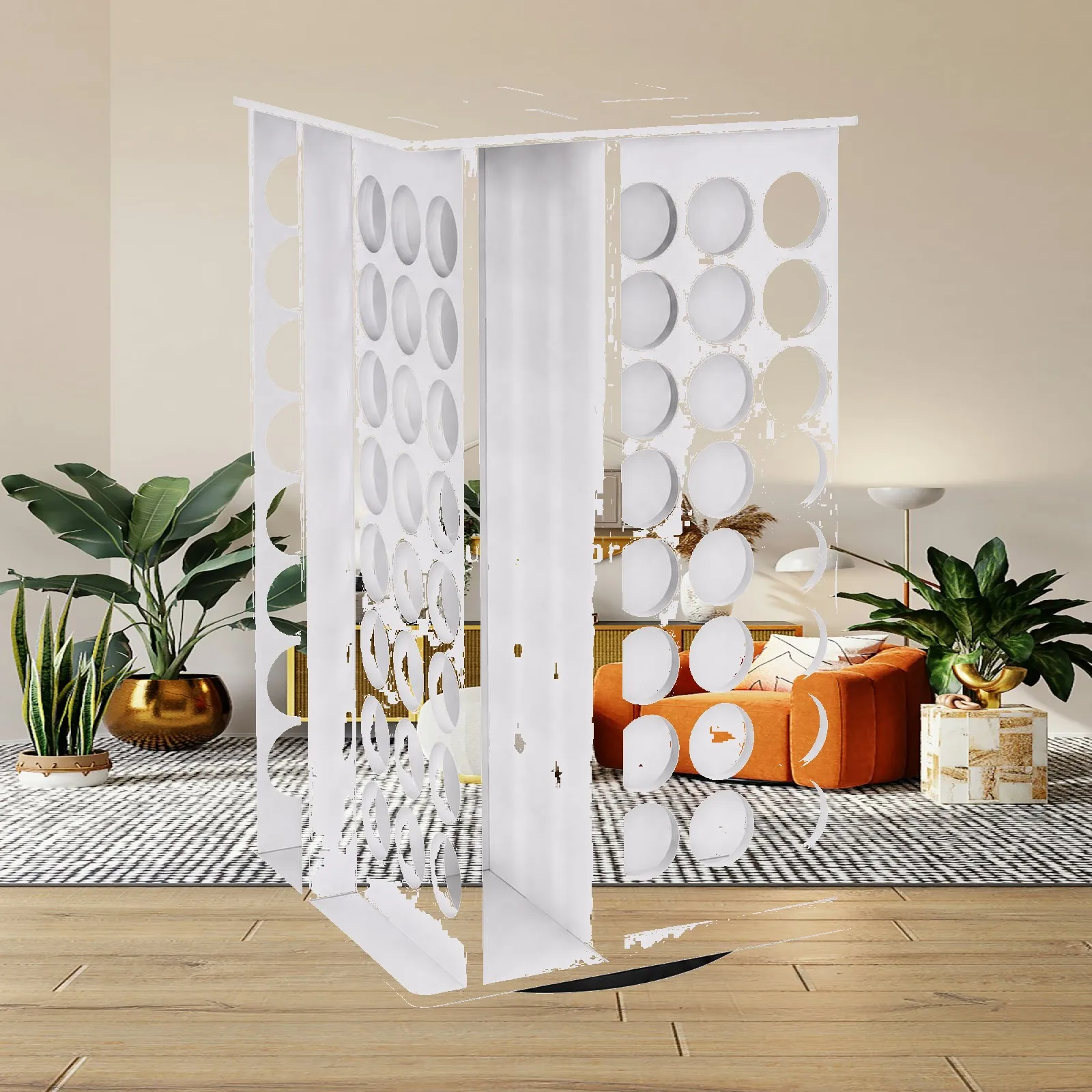 Paint Bottle Organizer with Rotating Base Open-Grid Design Paint Organizer with Turntable Base Tabletop Easy Assembly