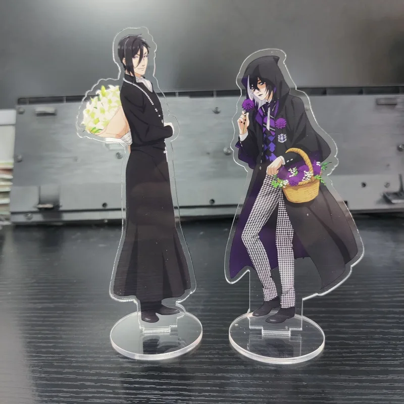 Anime Black Butler Hot Figures Sebastian Michaelis acrilico modello personaggio 304l Violet Plate Desk Decor Standing Sign Prop