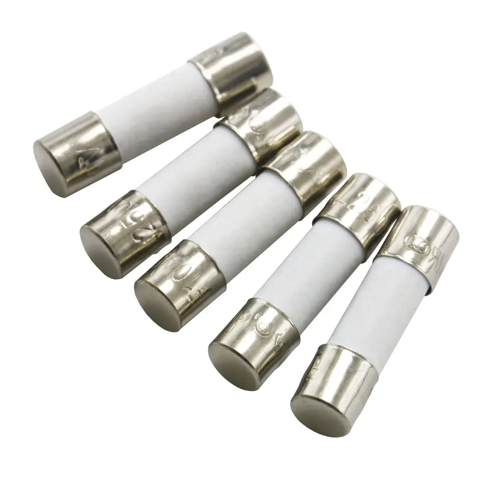 10PCS 5x20mm 6x30mm Ceramic Fuse Tube 250V Fuse 5*20mm 6*30mm F0.5A 1A 2A 3A 3.15A 4A 5A 6A 6.3A 7A 8A 10A 12A 15A 20A 25A 30A