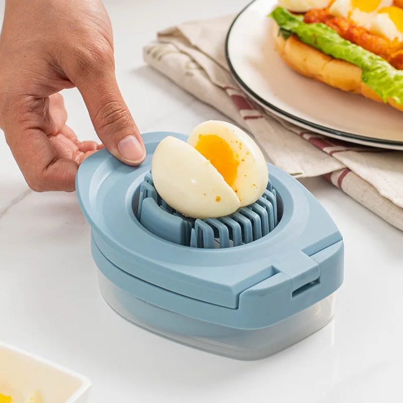 1PCS 3-in-1 Stainless Steel Egg Slicer, Japanese Style Multi-Function Wire Egg Cutter, Household Egg Wedger Slicer for Kitchen