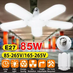 Lame de ventilateur pliable déformable LED Garage plafonnier ampoule 85W inda AC85-265V lumières éclairage lampe industrielle pour atelier