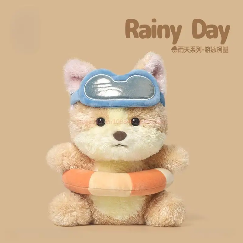 Brinquedo de Pelúcia JOOKI Corgi Fofo, Animal de Estimação Macio, Série Dia Chuvoso, Almofada de Abraço para Dormir, Presente para Aniversário de Meninas