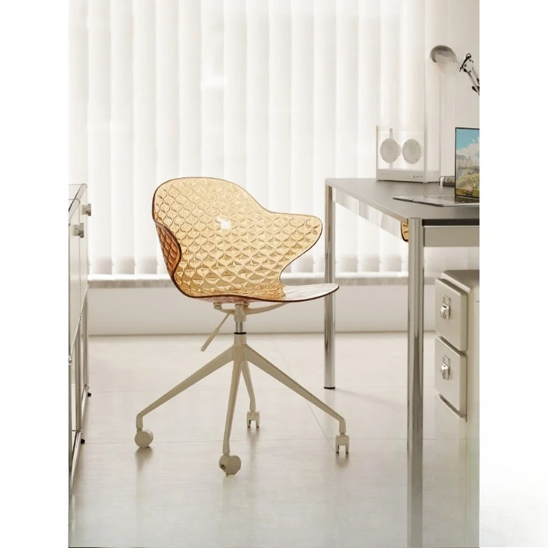 Lifting office chair, transparent crystal sedentary and comfortable learning rotating seat, simple household acrylic computer