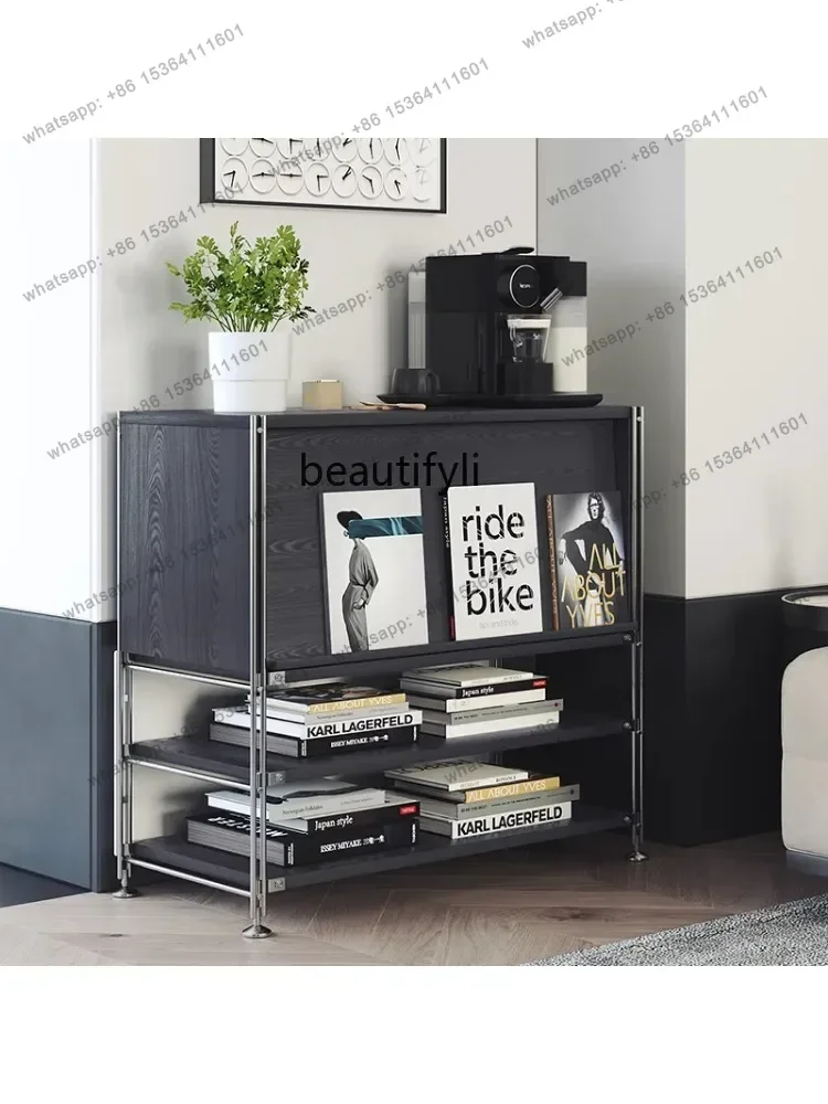 Time Magazine Storage Rack Ins Style Nordic Side Table Storage Rack Retro Display Hallway Magazine Cabinet storage cabinet
