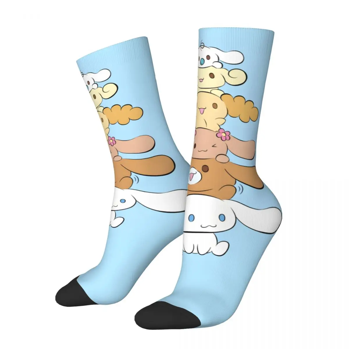 Funny Happy Cinnamoroll And Friends Stack Vintage Harajuku Sanrio Hip Hop Novelty Pattern Crew Crazy Sock