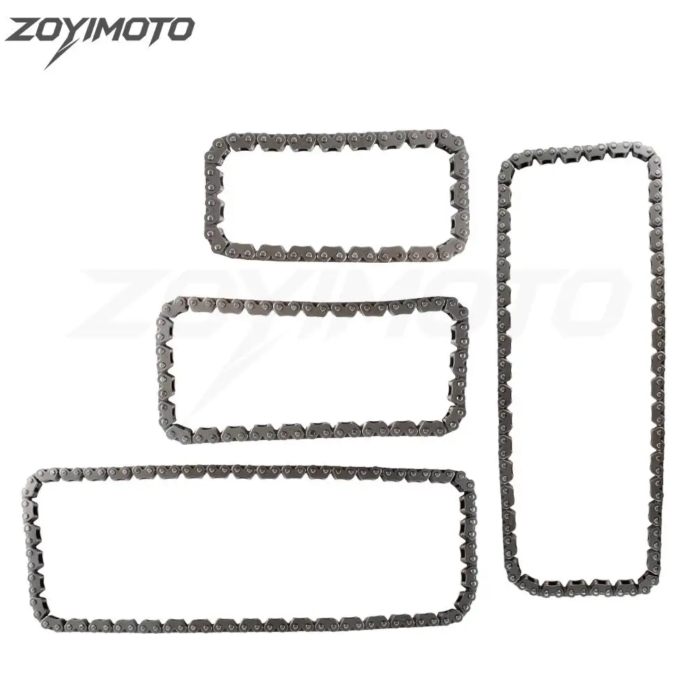 Cam Timing Chain Oil Pump Chain Set for Kawasaki Brute Force 650 750 Teryx KFX700 2004-2020 Steel 4 Pcs Kit
