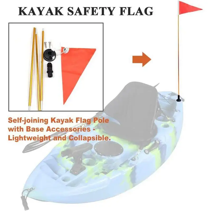 Kayak Safety Flag Canoes Paddle Boards Fishing Boat Foldable Flag Inflatable Dinghy Rowing Marine Accessories