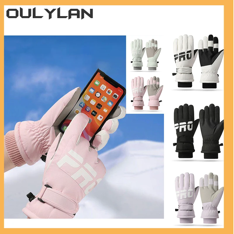 Winter Men Women Ski Gloves Windproof Warm New Touch-Screen Fleece Non-slip Snowboard Snowmobile Cycling Skiing Gloves