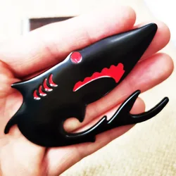 Shark Metal Car Sticker Modified Label 3D Three-dimensional Scratch Cover Personalized Sticke Car Body Stickers Car Tail Label