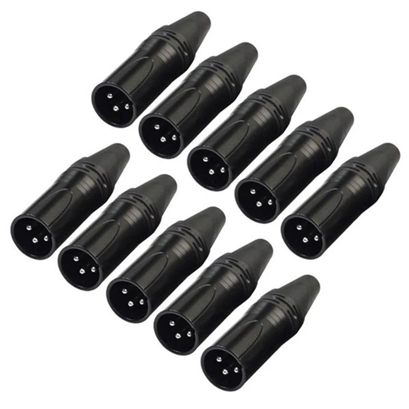 10Pcs DIY 3Pin XLR Adapter Socket XLR Aviation Connector Welding Head Microphone Cable Connector