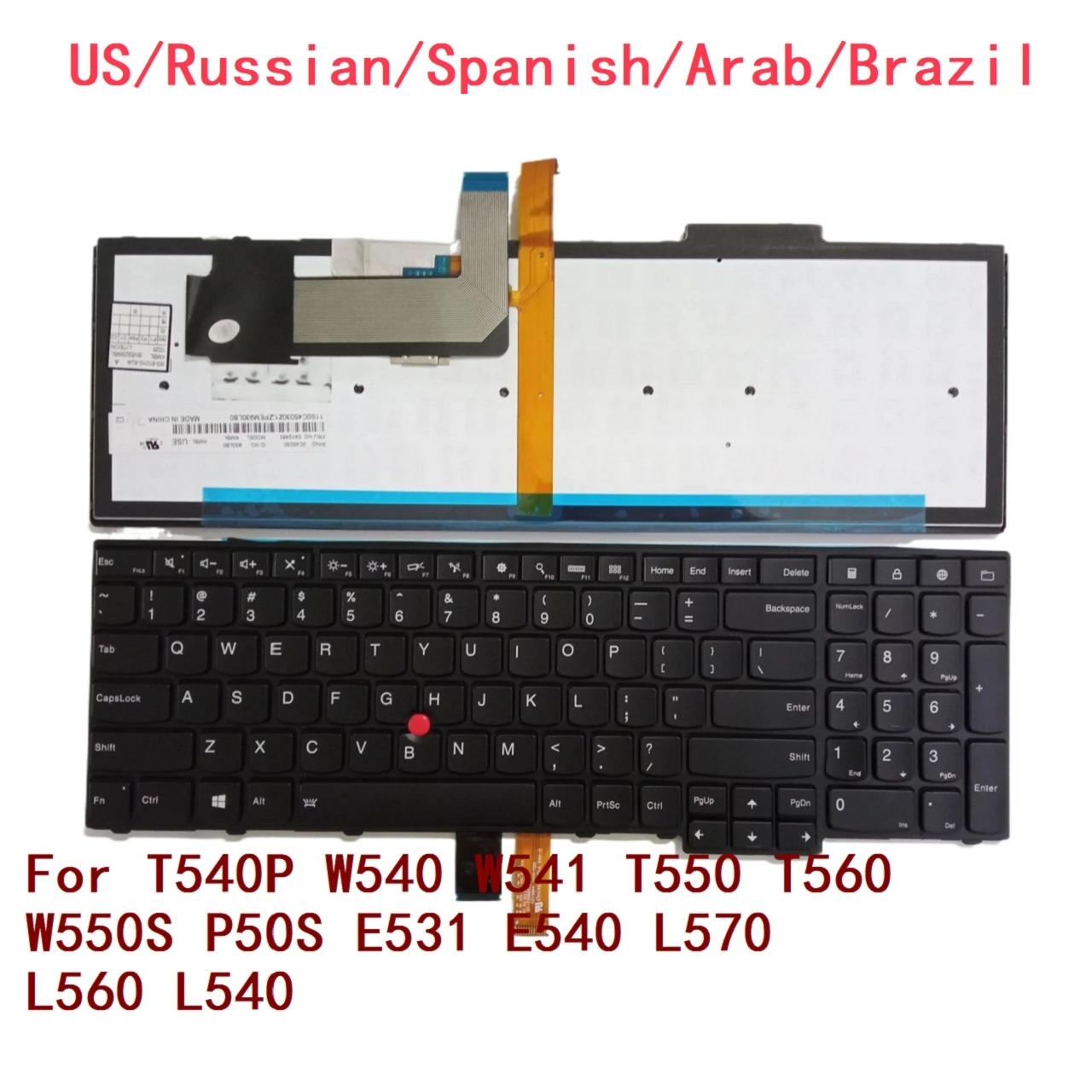 US RU SP AR BR Backlit Keyboard For Lenovo Thinkpad T540P W5