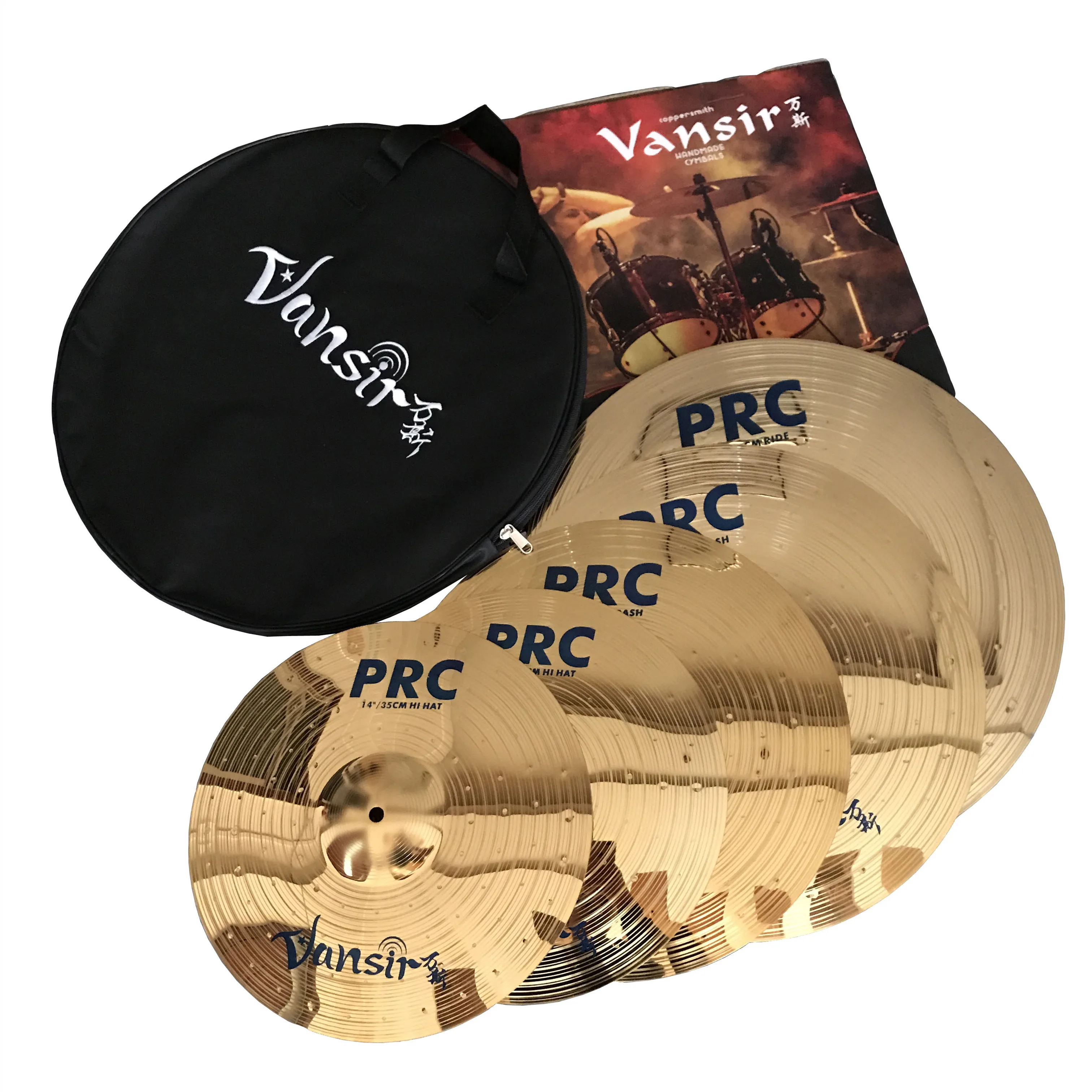 

Vansir Factory Alloy Practice Drum Cymbals Set 5Pcs Pack Hihat14"+Crash16"+Crash18"+Ride20" _Gold Color/Silver Color