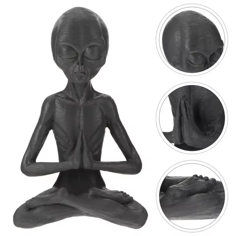 

2025 New Alien Meditation Figurine - Unique Decorative Statue for Desktop, Home & Garden Display